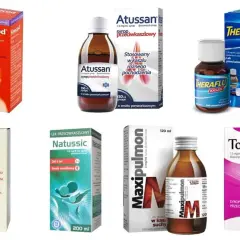 Leki na kaszel dla dzieci: Supremin, Natussic, Maxipulmon, Toselix, Sinecod, Atussan, Theraflu.